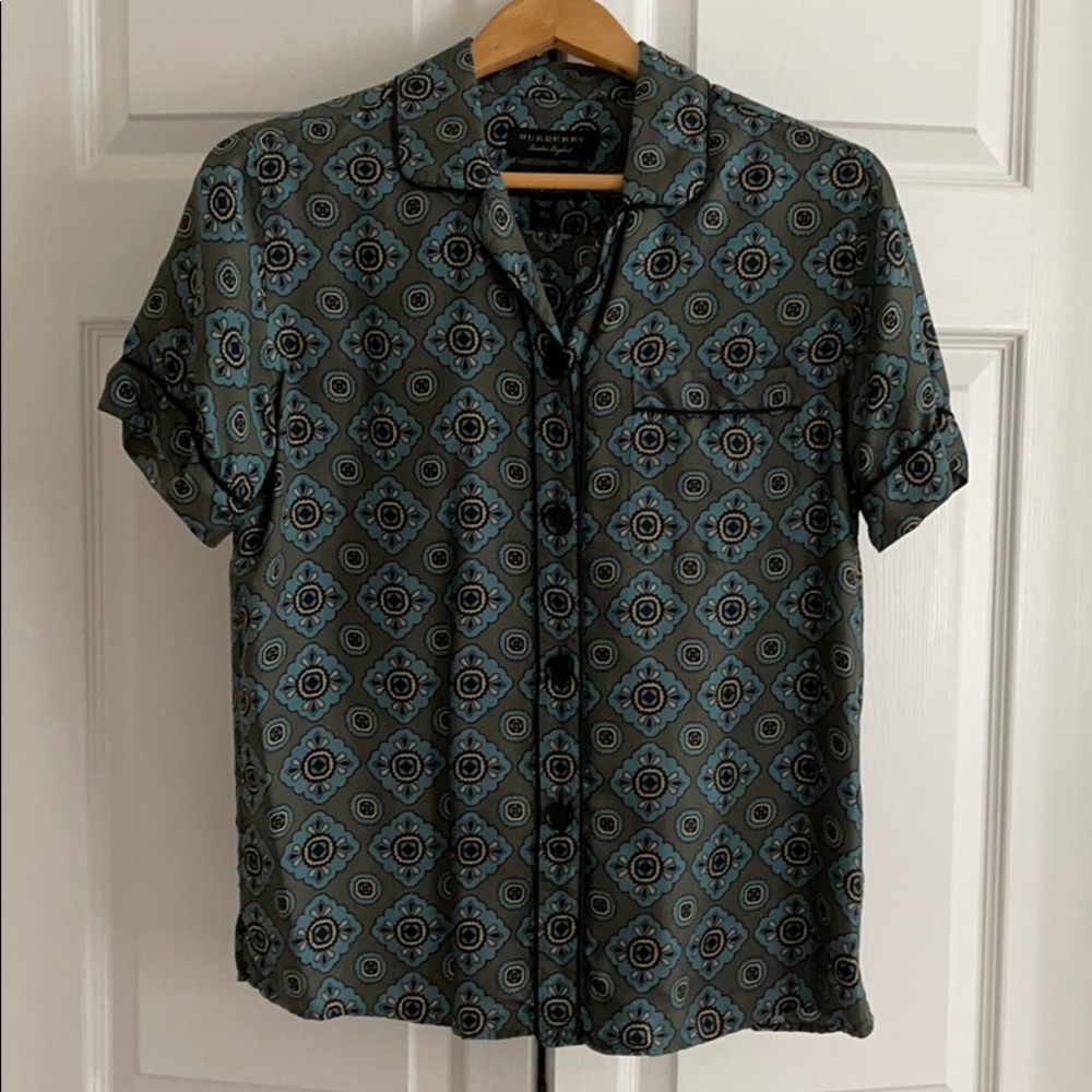 Burberry silk shirt short sleeves